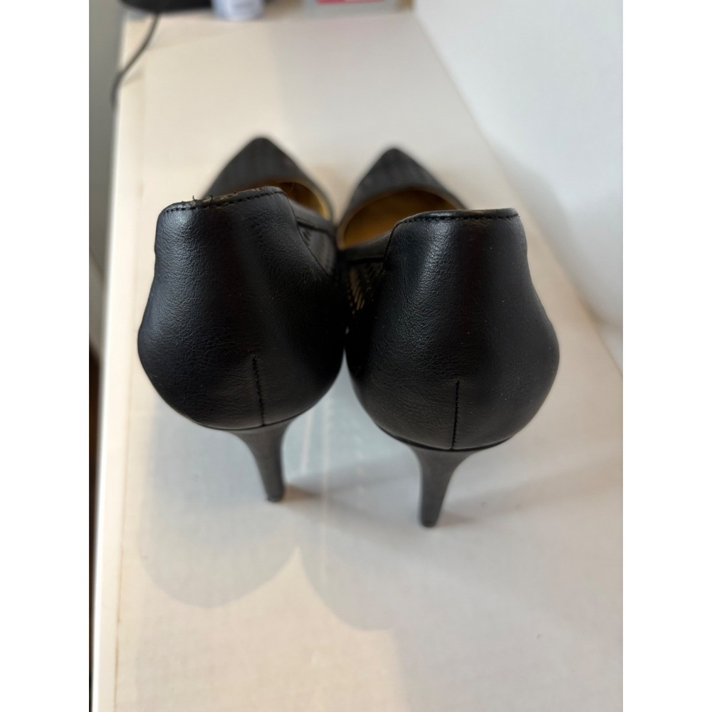 14th & Union Womens Black Laser Cut Perforated Pointed Toe Stiletto Pumps 7M - Picture 5 of 5